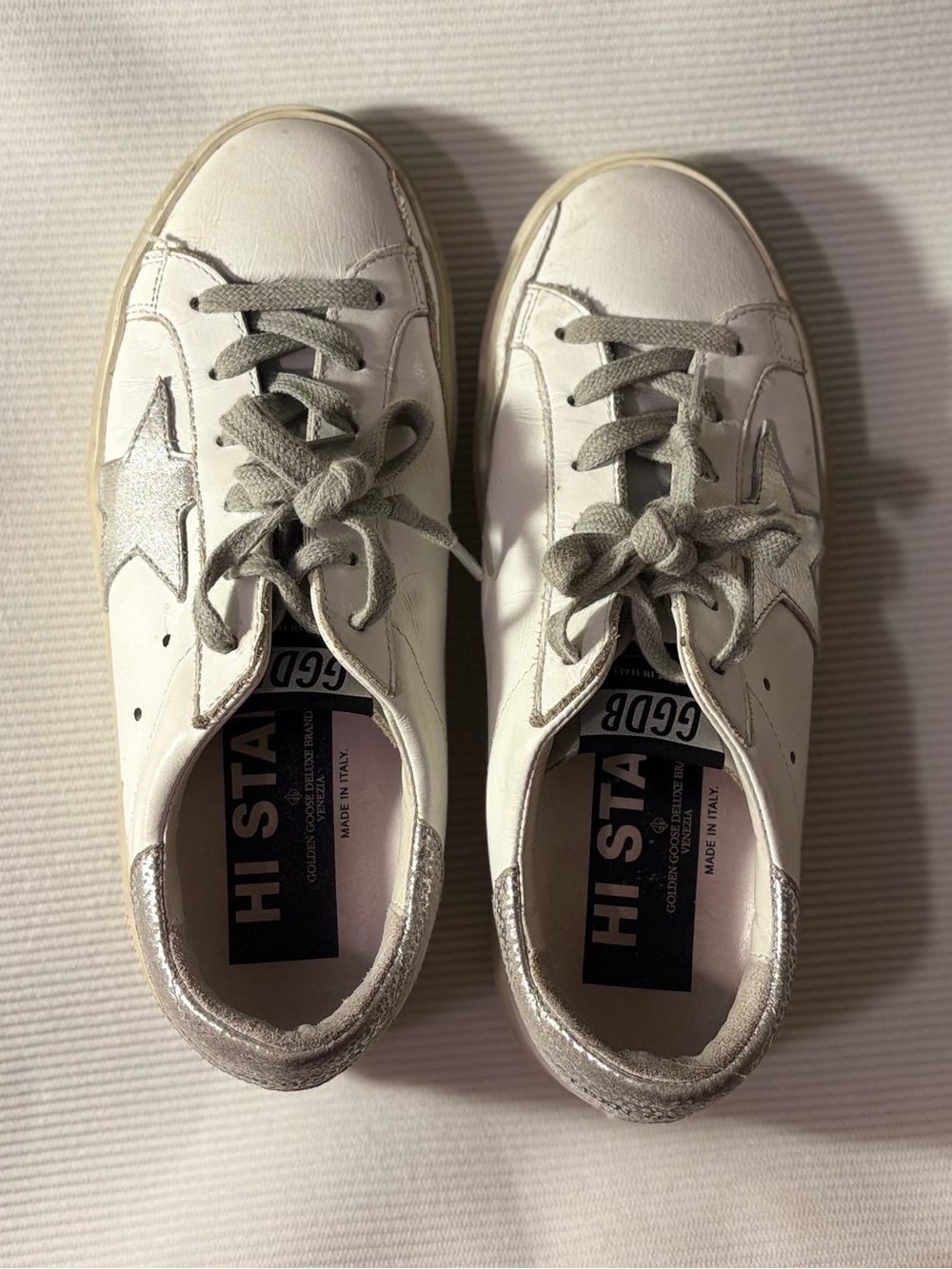 Golden Goose White And Silver Star